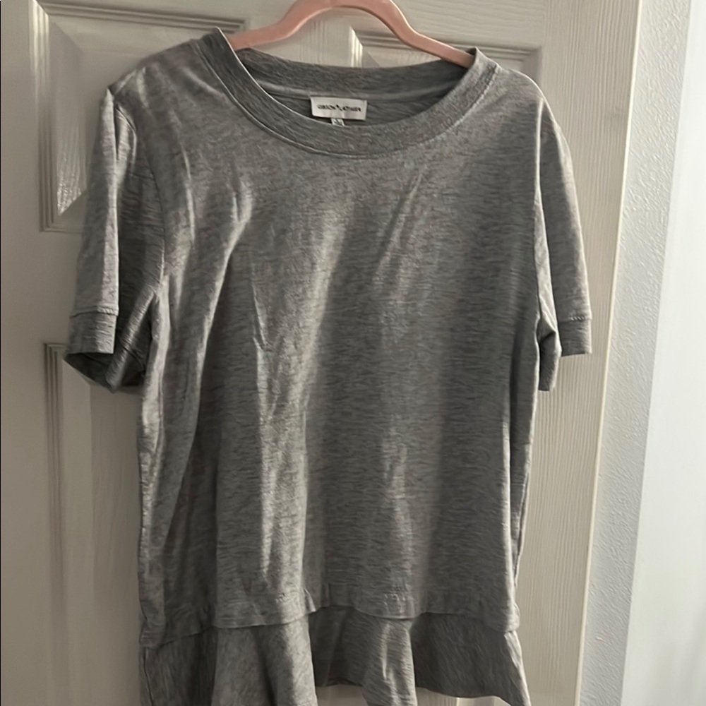 Gibson * Latimer Gray Fitted Peplum T-Shirt